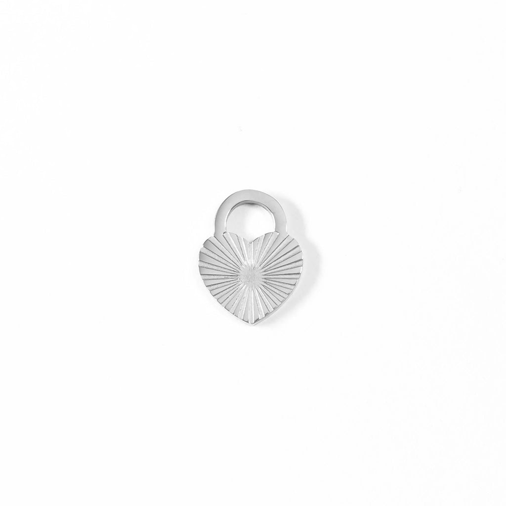 Sunburst Heart Lock Charm