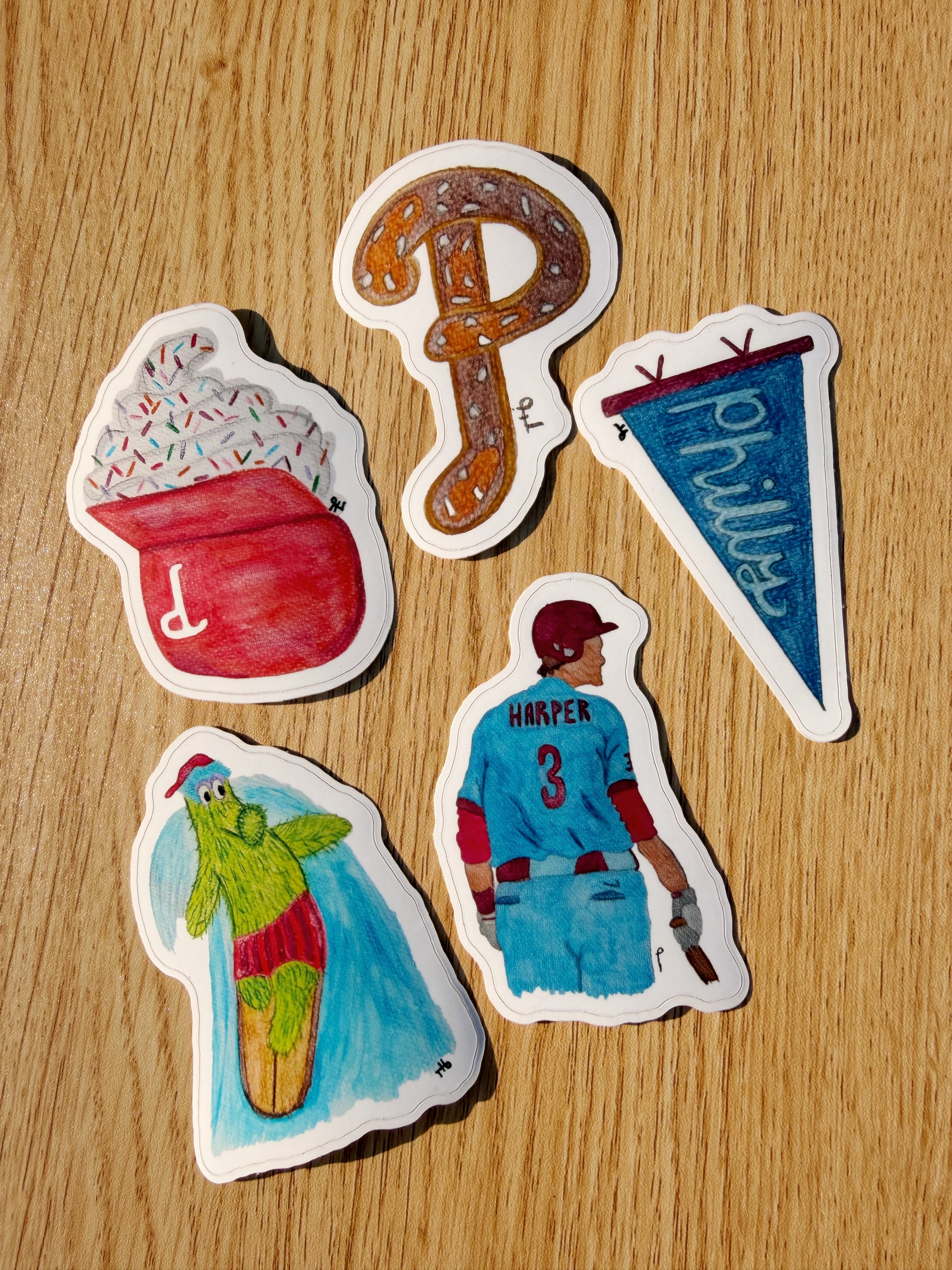 Phillies Hand-painted Stickers!
