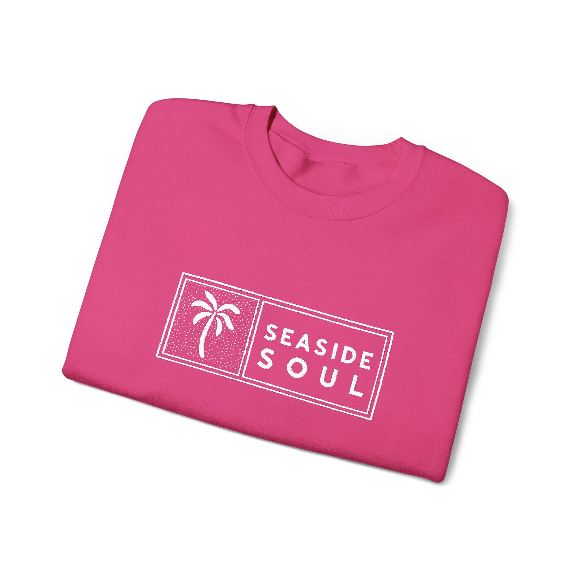 Embroidered Palm Trees & Sea Breeze Cozy Crew