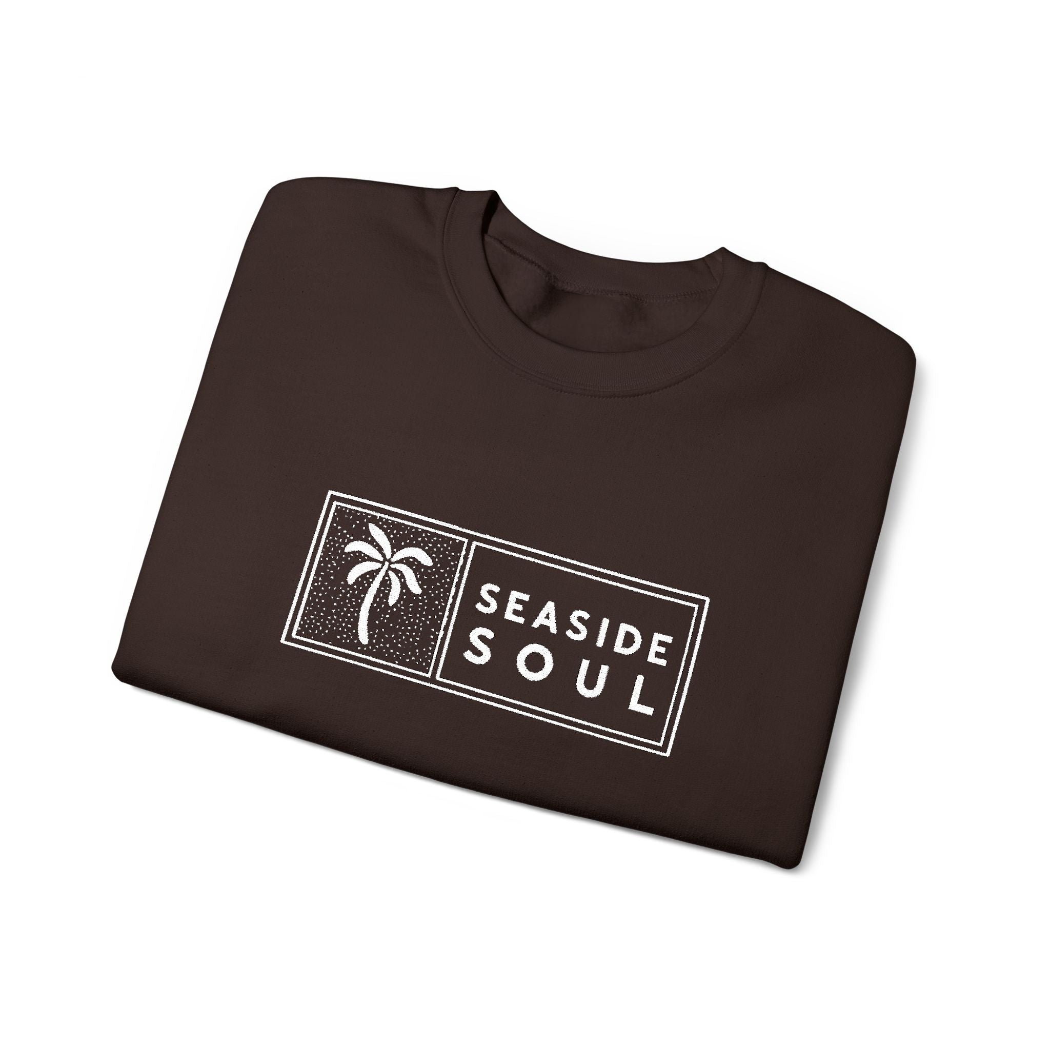 Embroidered Palm Trees & Sea Breeze Cozy Crew
