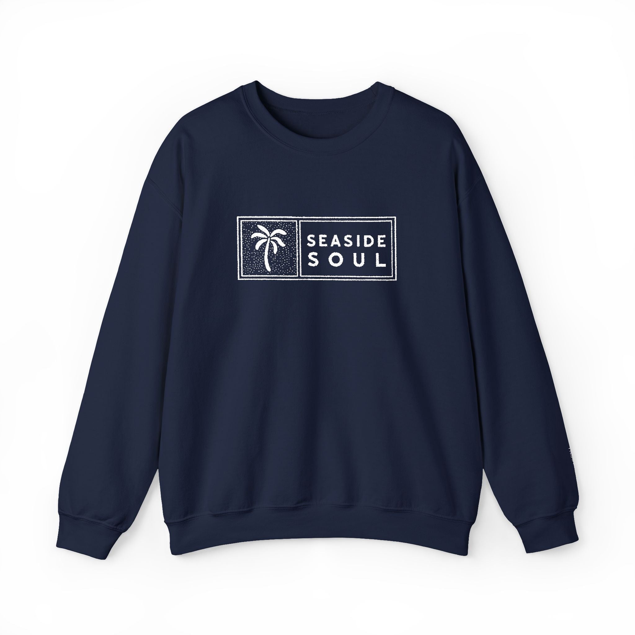 Embroidered Palm Trees & Sea Breeze Cozy Crew