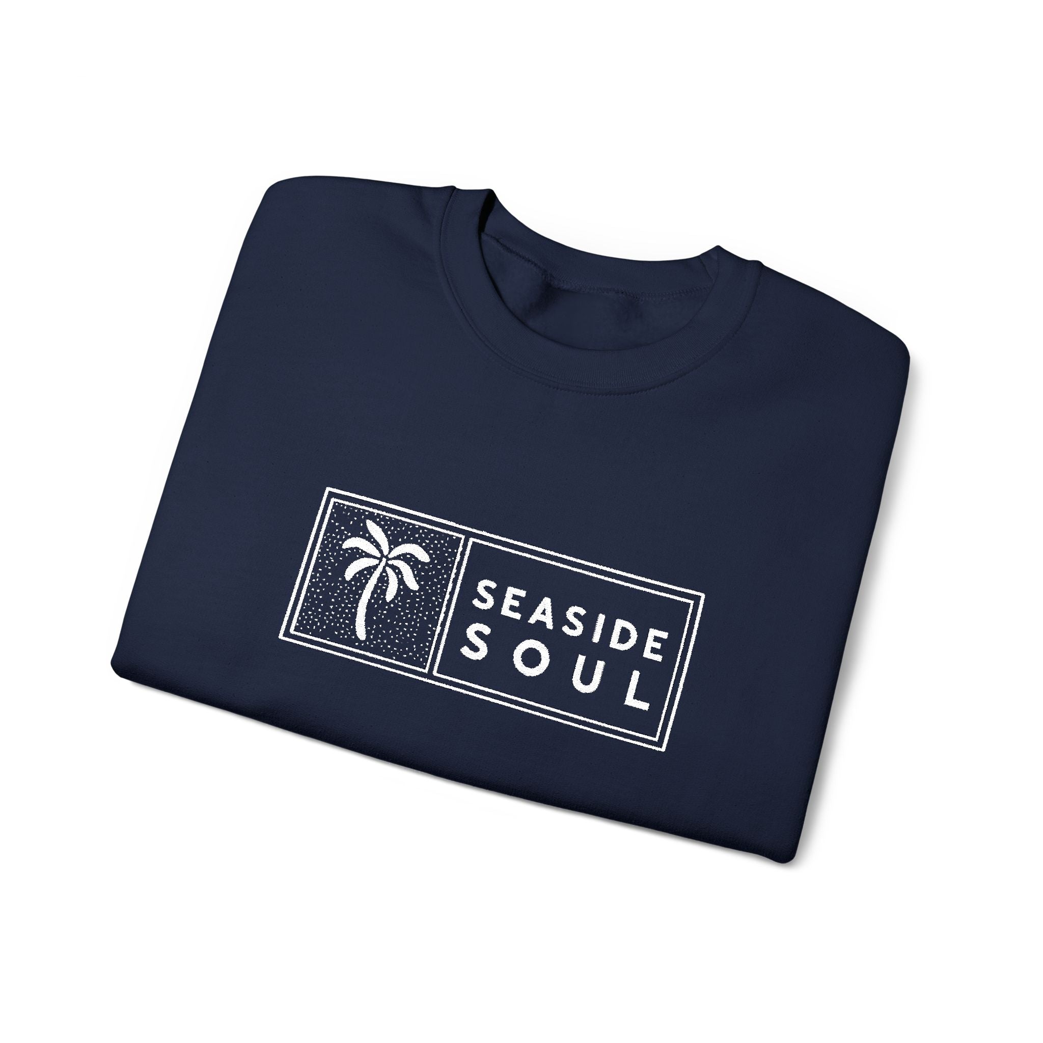 Embroidered Palm Trees & Sea Breeze Cozy Crew