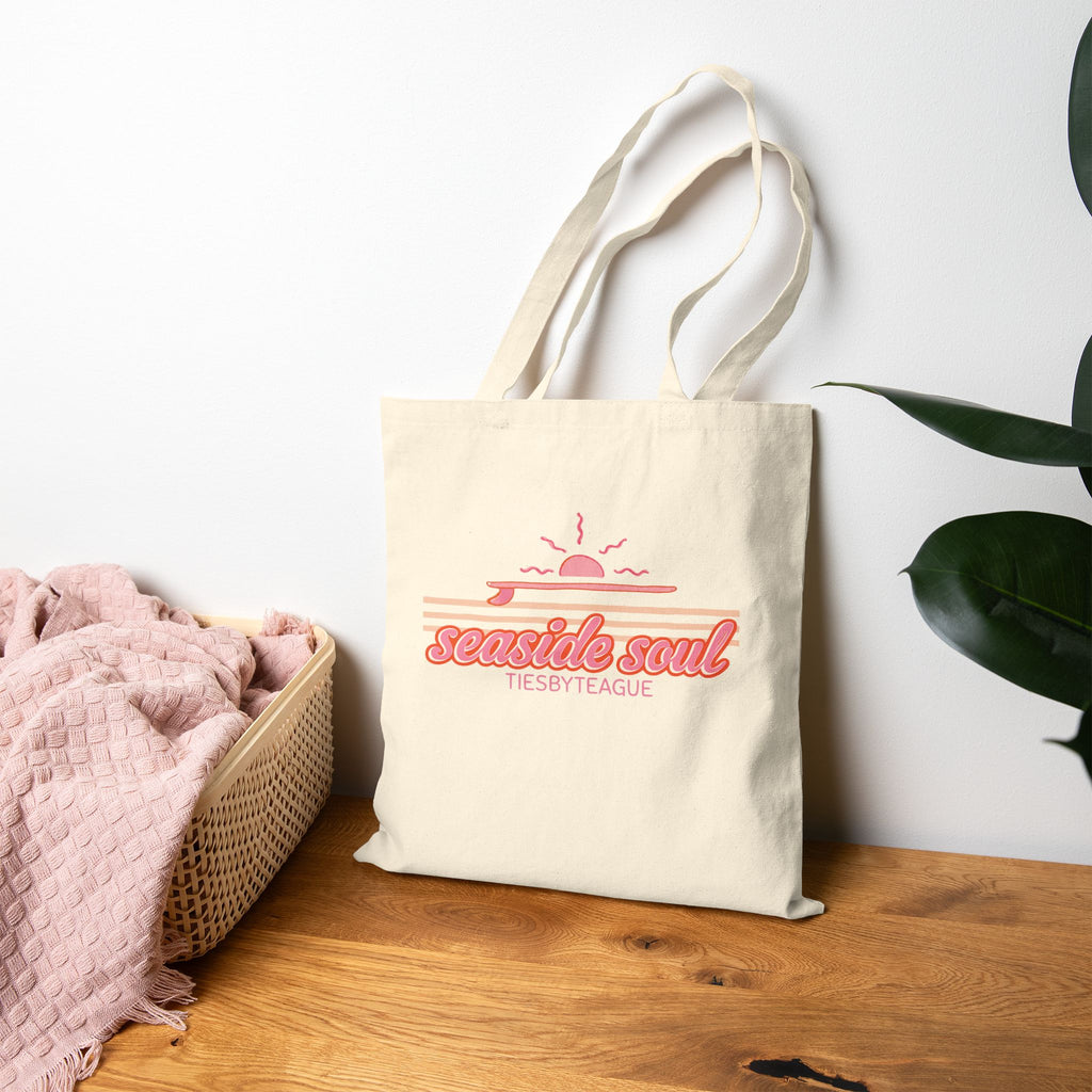 Saltwater Sunrise Canvas Beach Tote