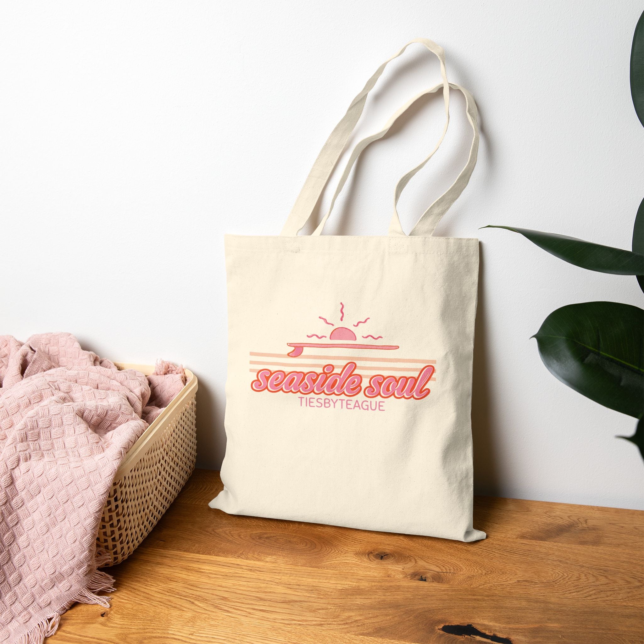 Saltwater Sunrise Canvas Beach Tote
