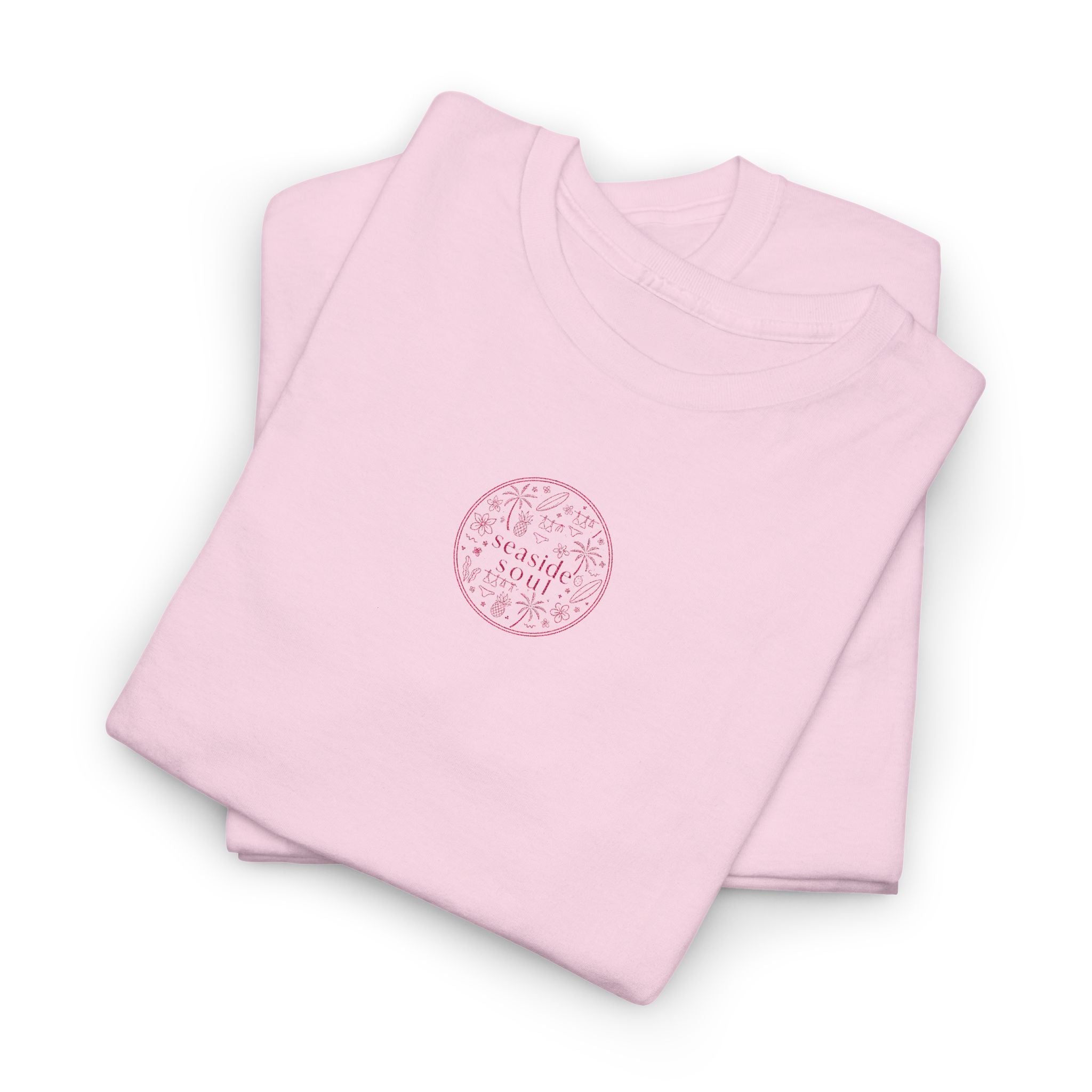 Embroidered Pink Tide Tee