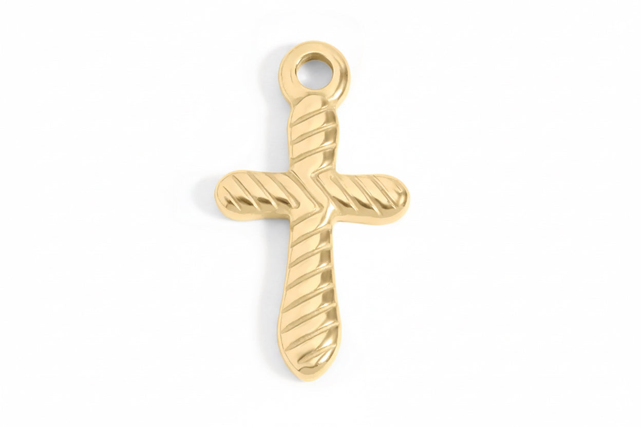 Textured Cross Charm
