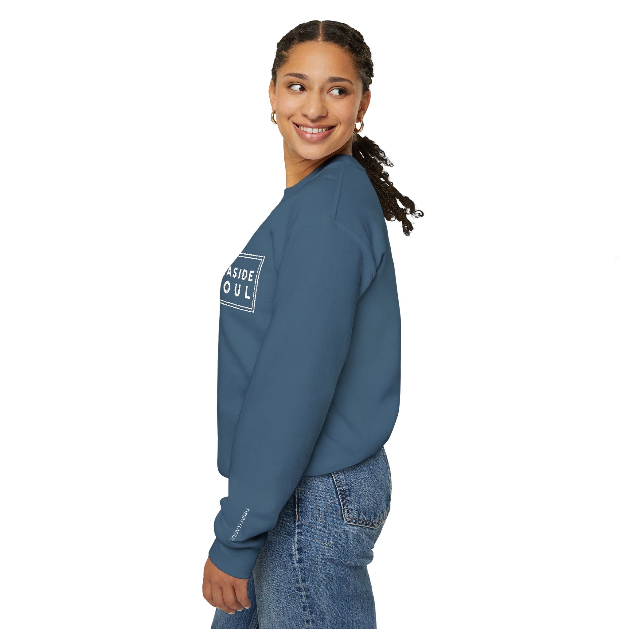 Embroidered Palm Trees & Sea Breeze Cozy Crew