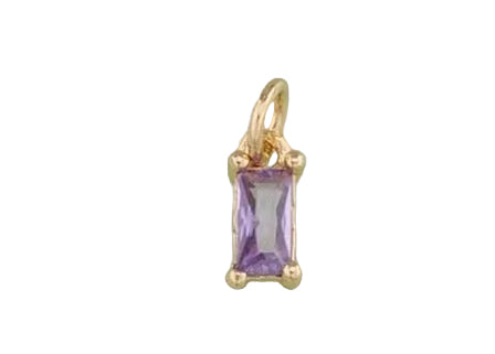 Rectangle Colored Crystal Charm