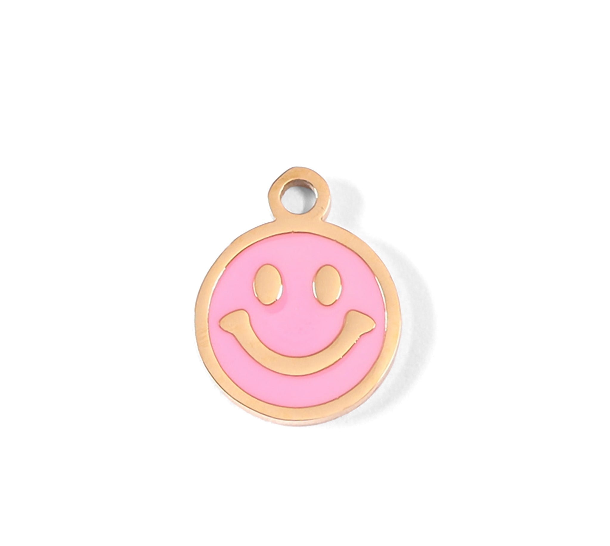 Pink Smiley Face Charm