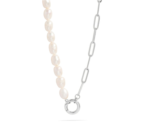 1/2 Paperclip & 1/2 Pearl Necklace