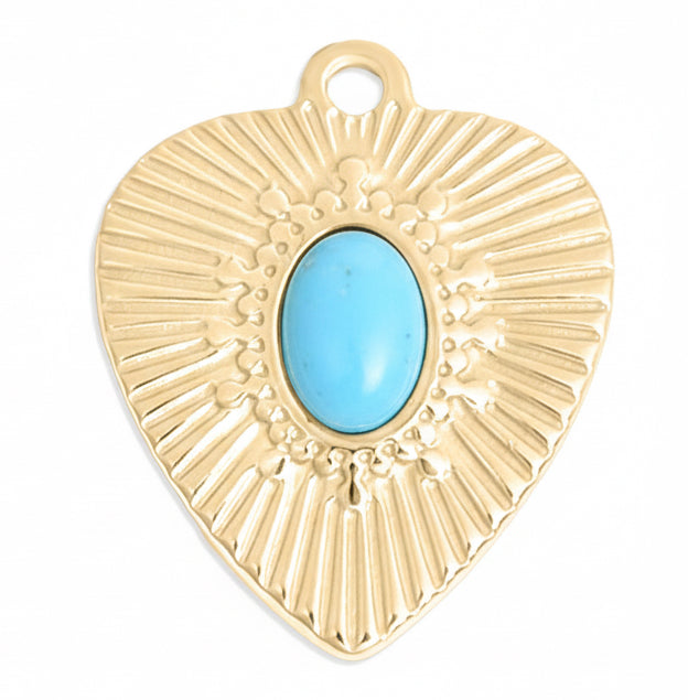 Sunburst Turquoise Stone Charm