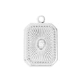 Rectangle Sunburst Crystal Charm