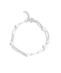 Paperclip & Pearls Bracelet