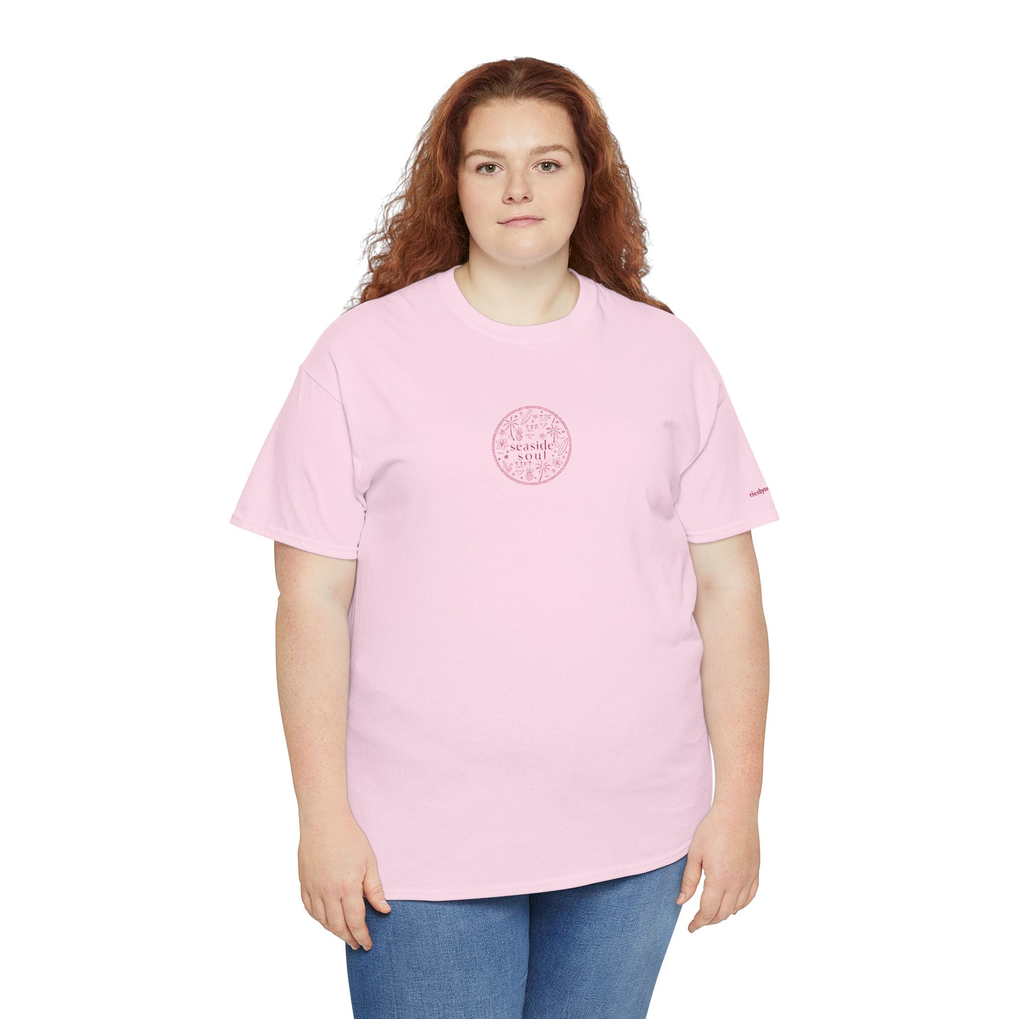 Embroidered Pink Tide Tee