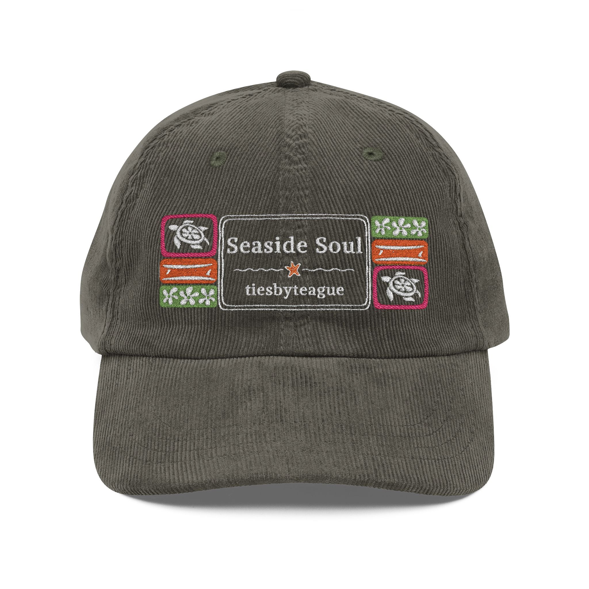 Embroidered Surfer Corduroy Cap