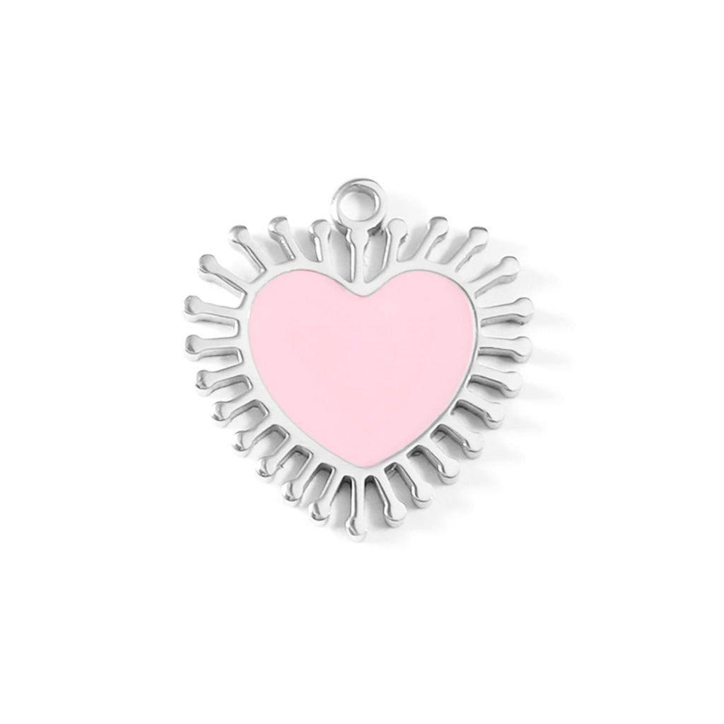 Pink Ray Heart Charm