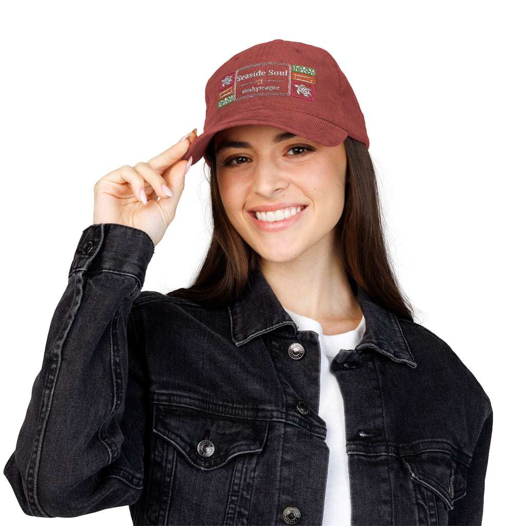 Embroidered Surfer Corduroy Cap