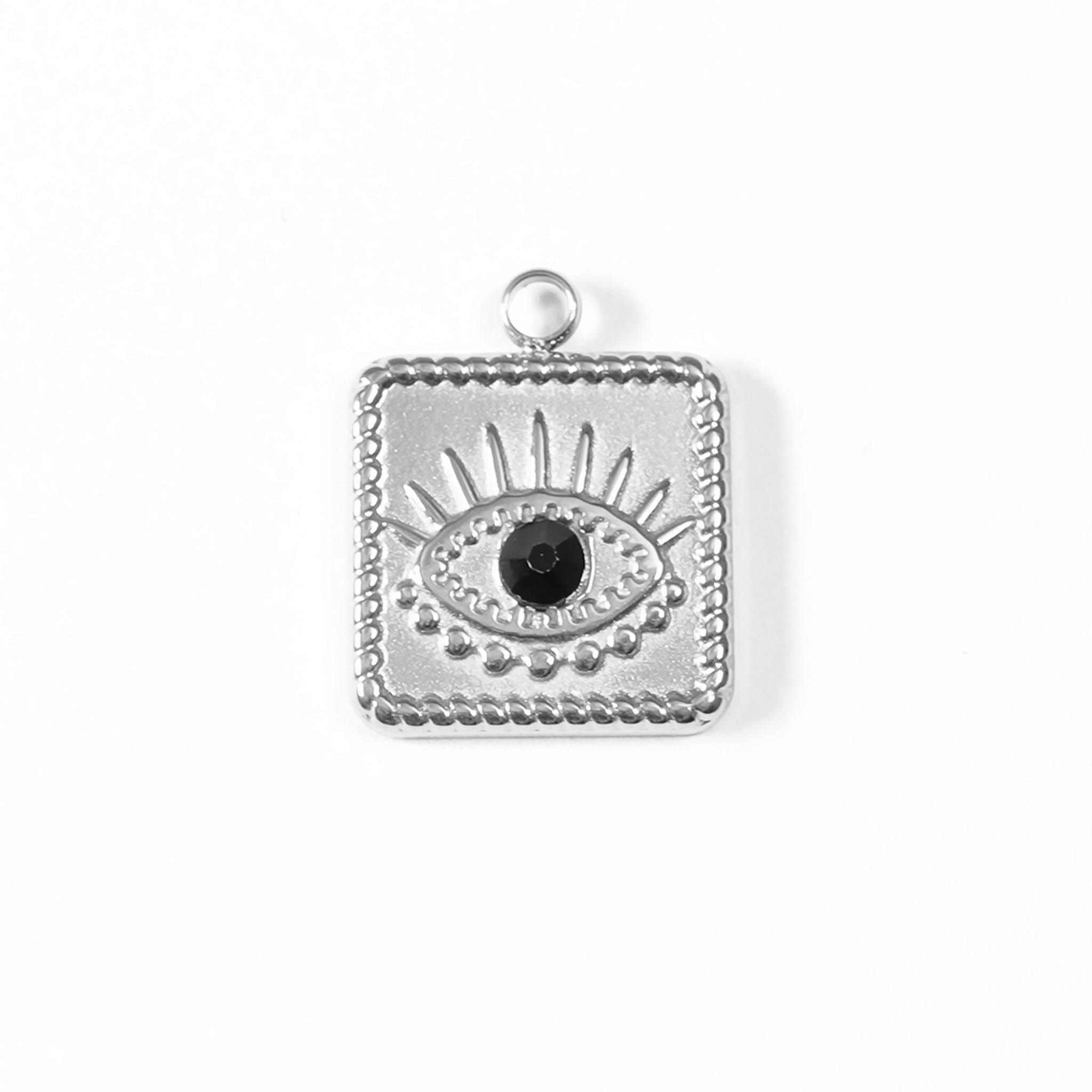 Square Black Evil Eye Charm