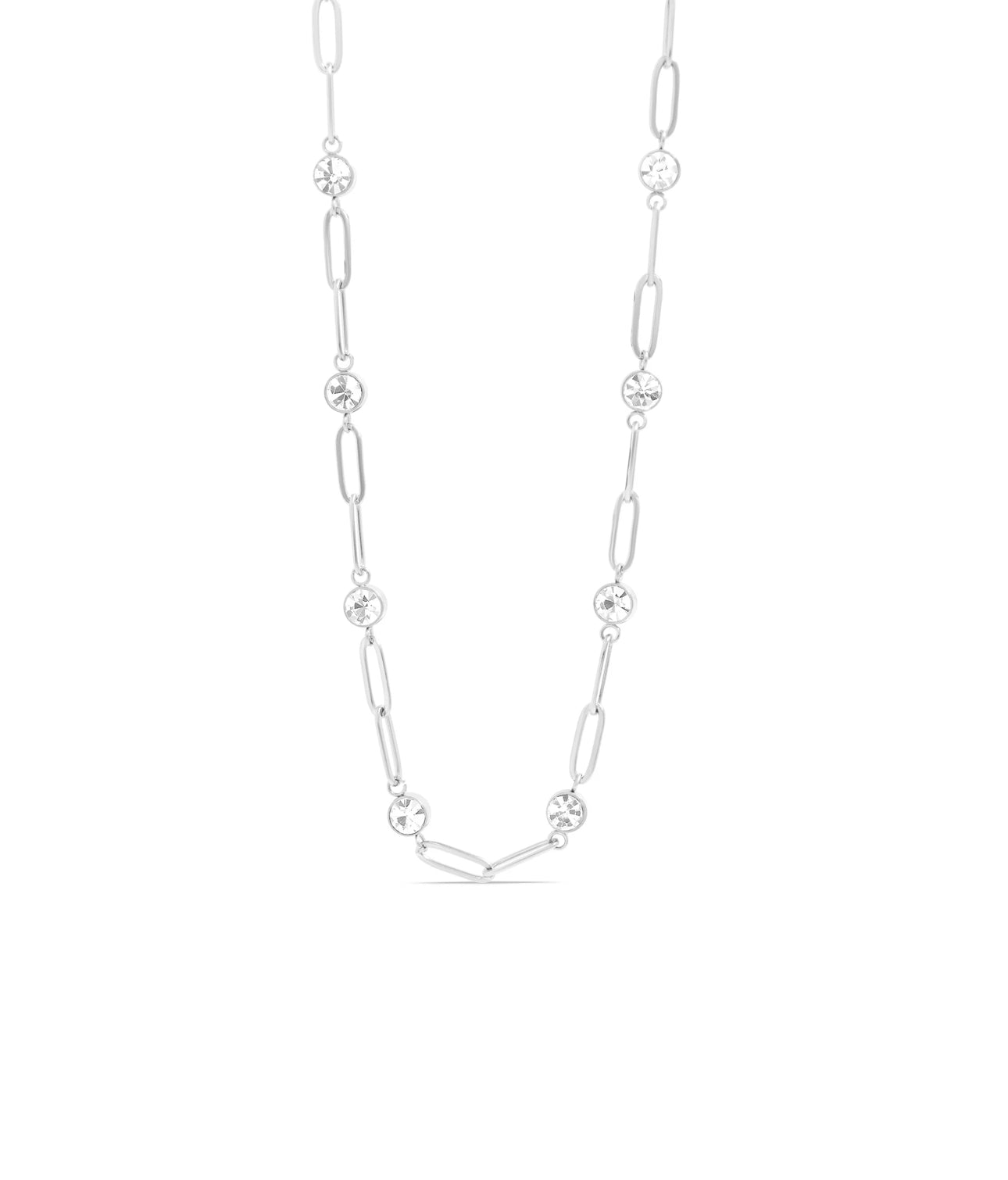 Paperclip & Diamonds Necklace