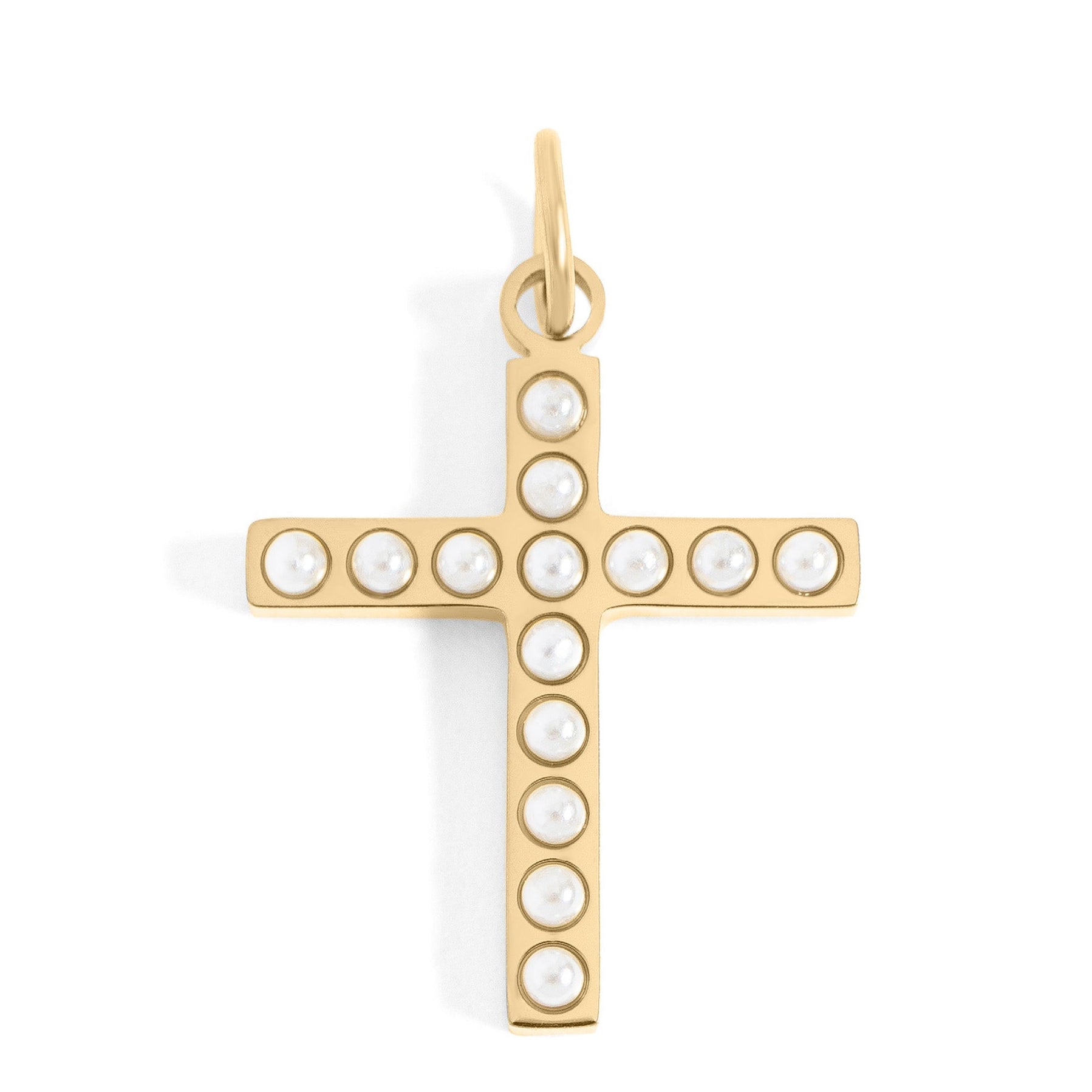 Pearl Cross Charm