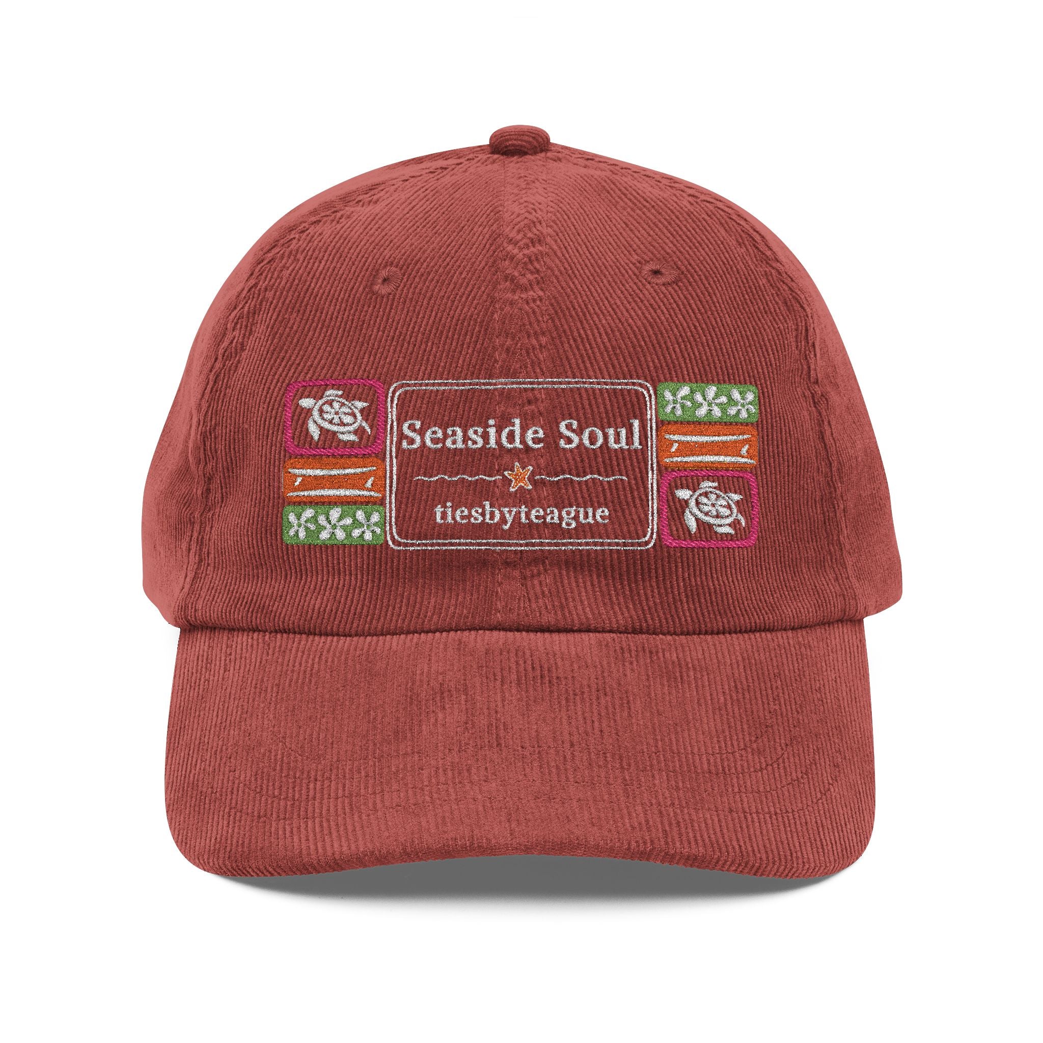 Embroidered Surfer Corduroy Cap