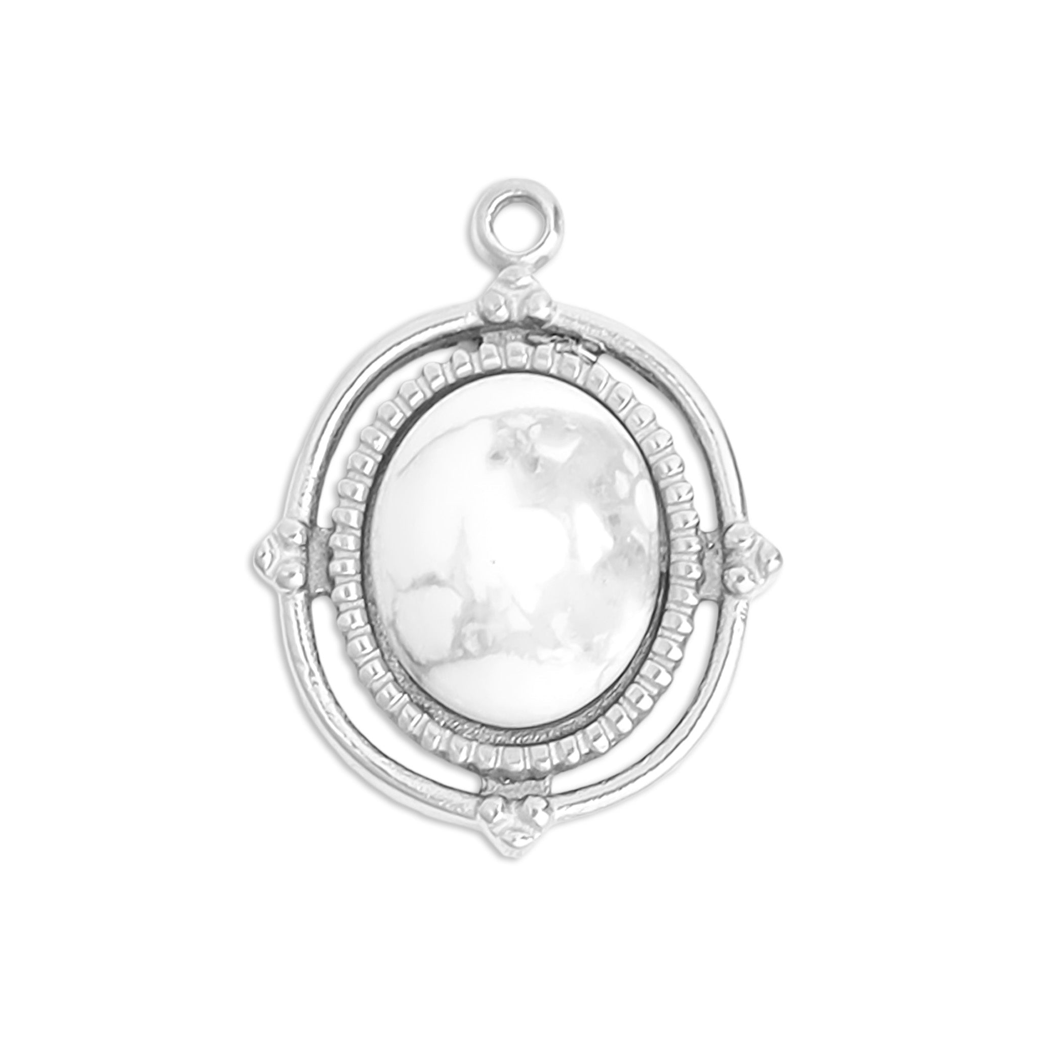 Oval Howlite Stone Charm