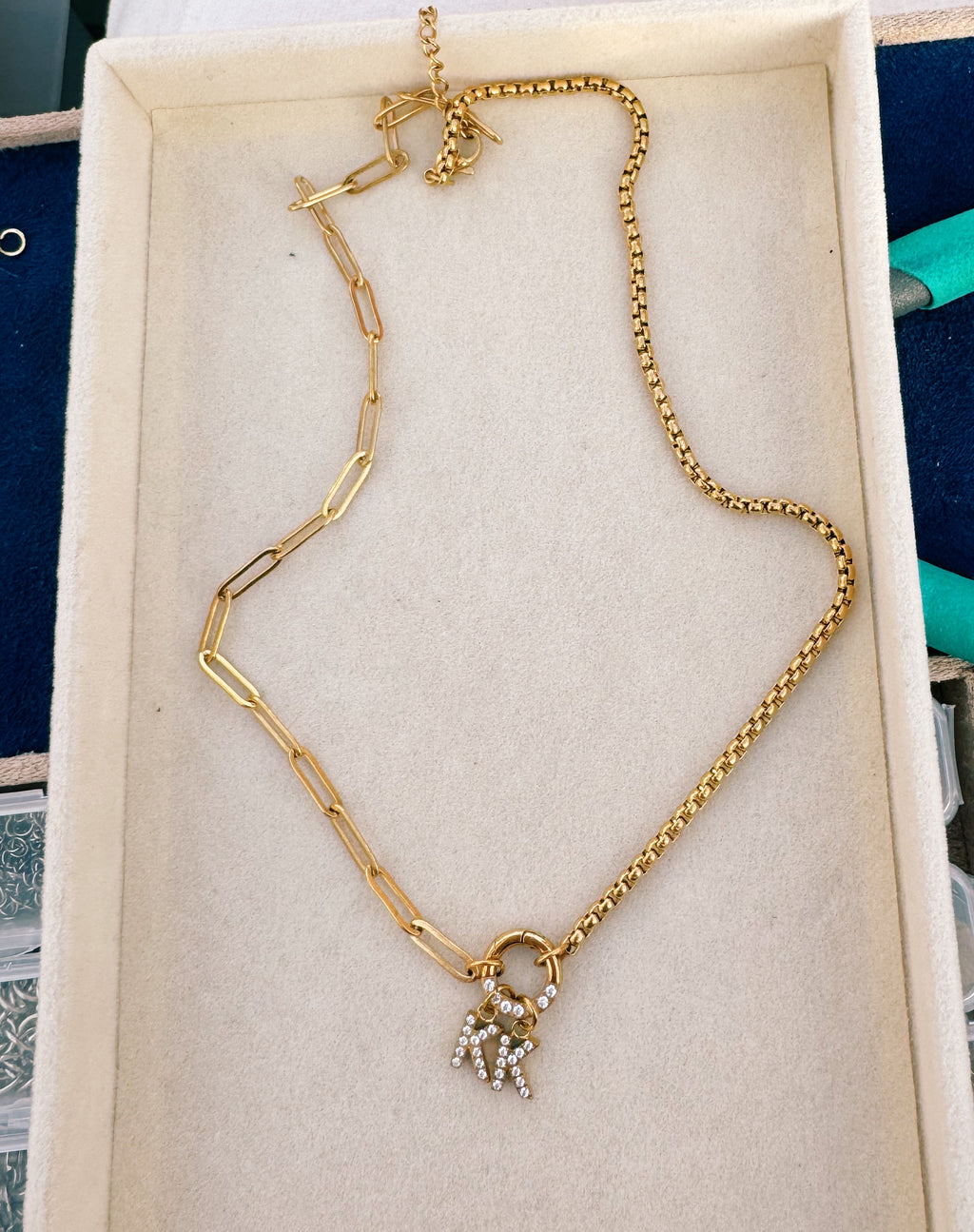 Split Beaded Paperclip Necklace