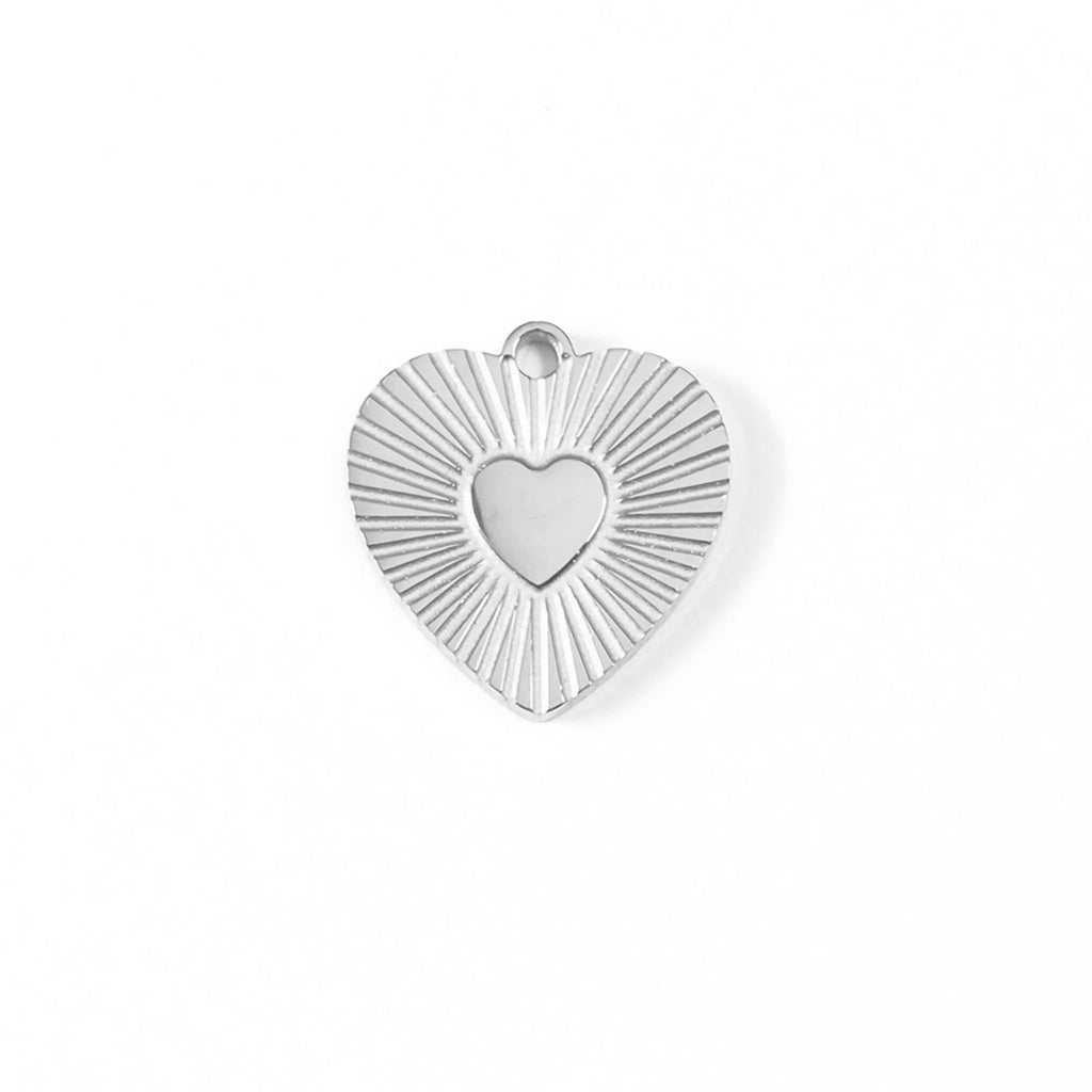 Sunburst Heart Charm