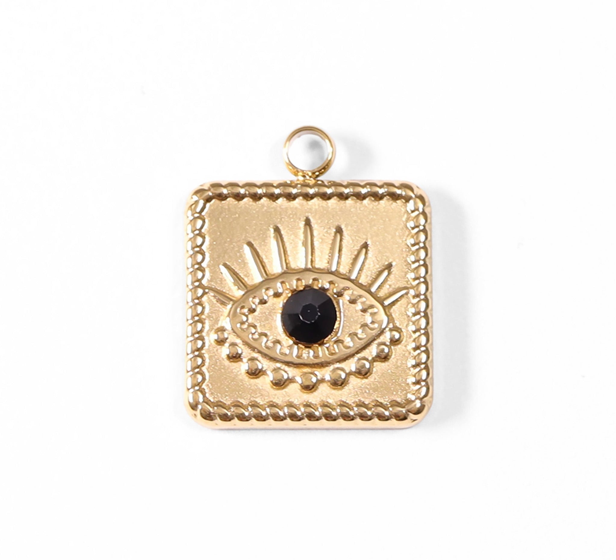 Square Black Evil Eye Charm