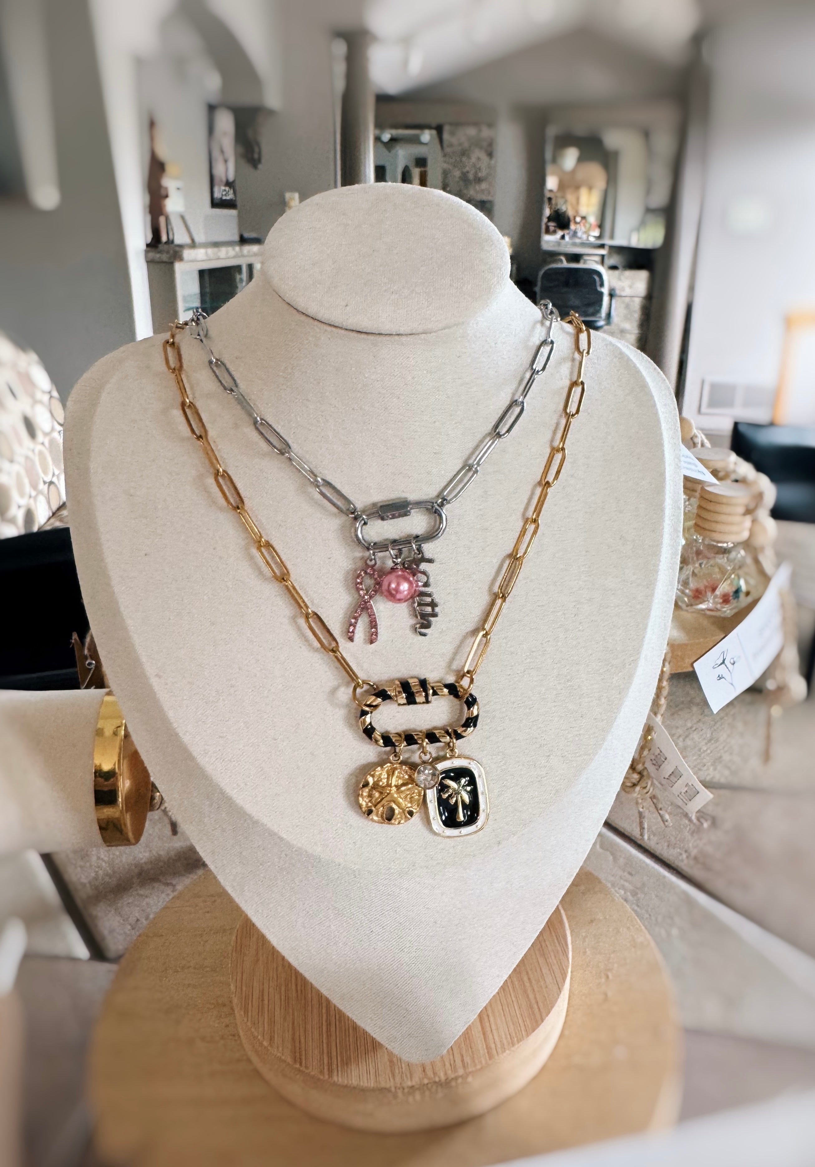 Diamond Breast Cancer Awareness Ribbon Charm