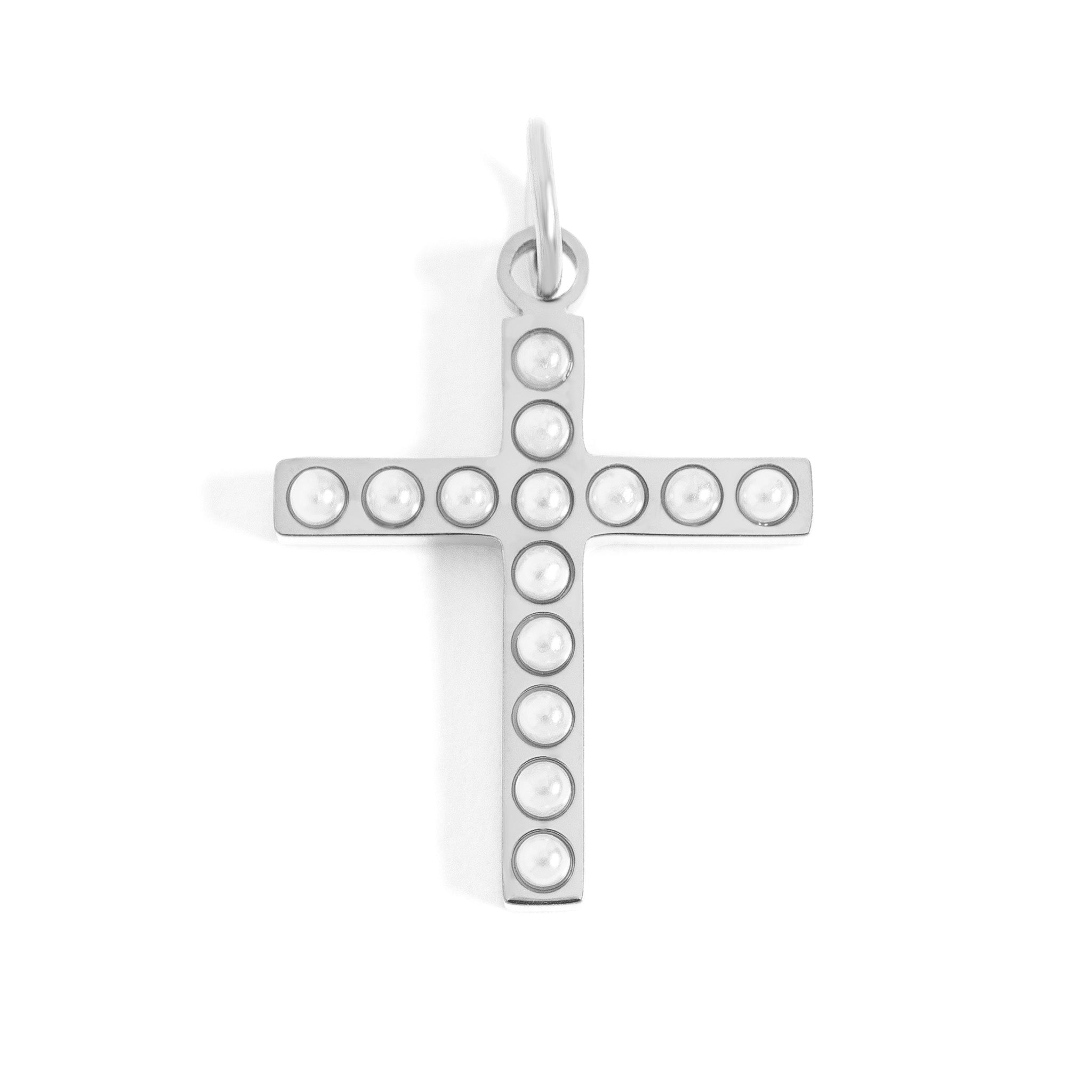 Pearl Cross Charm