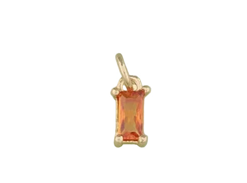 Rectangle Colored Crystal Charm