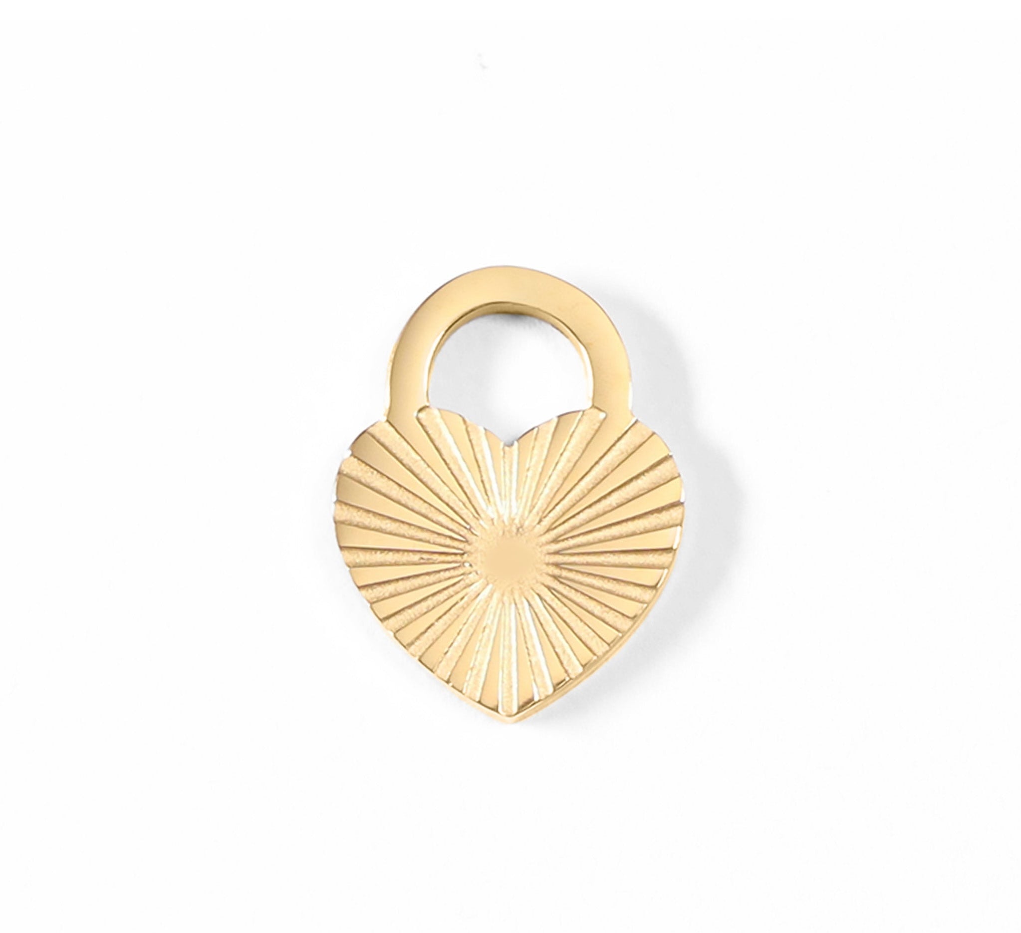 Sunburst Heart Lock Charm