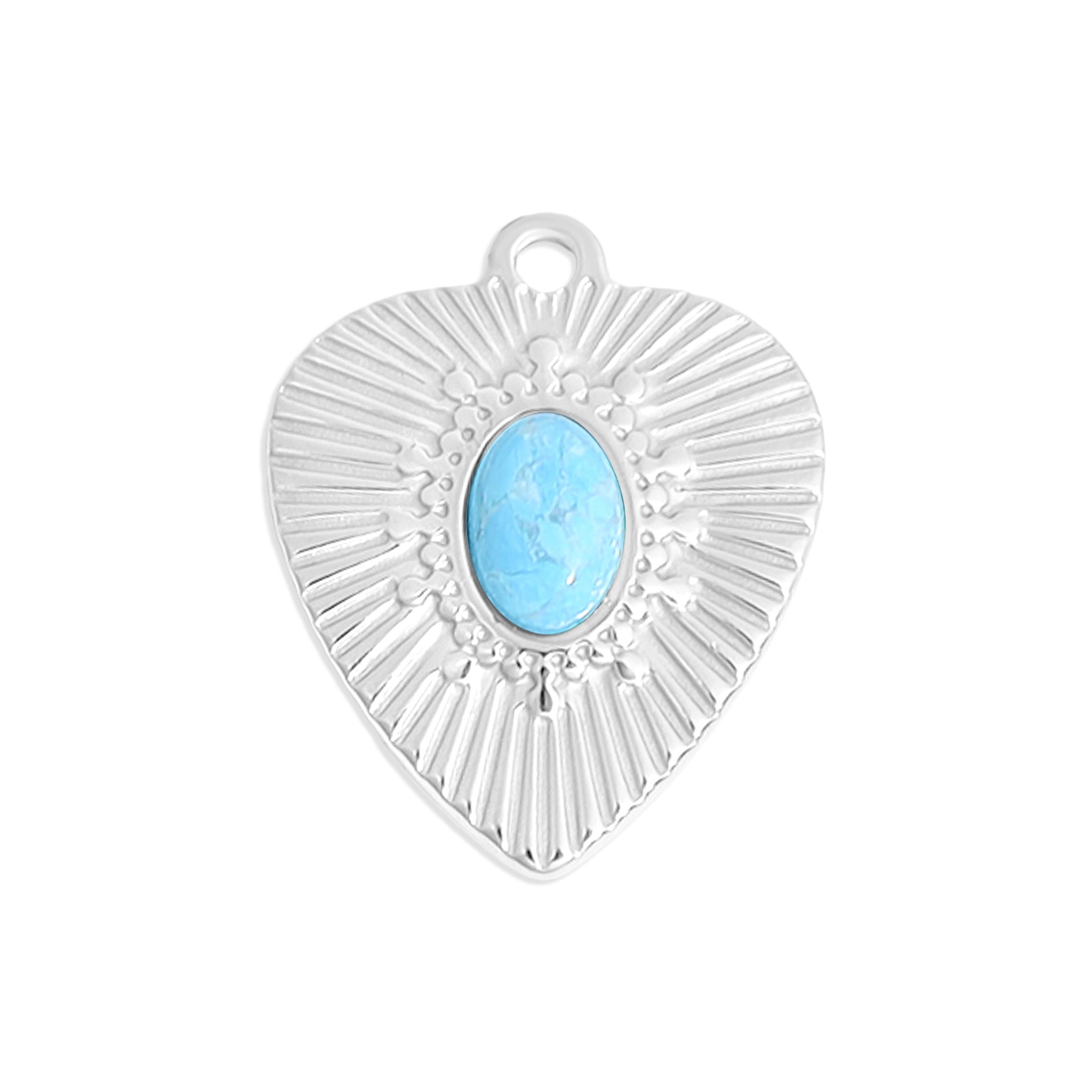 Sunburst Turquoise Stone Charm