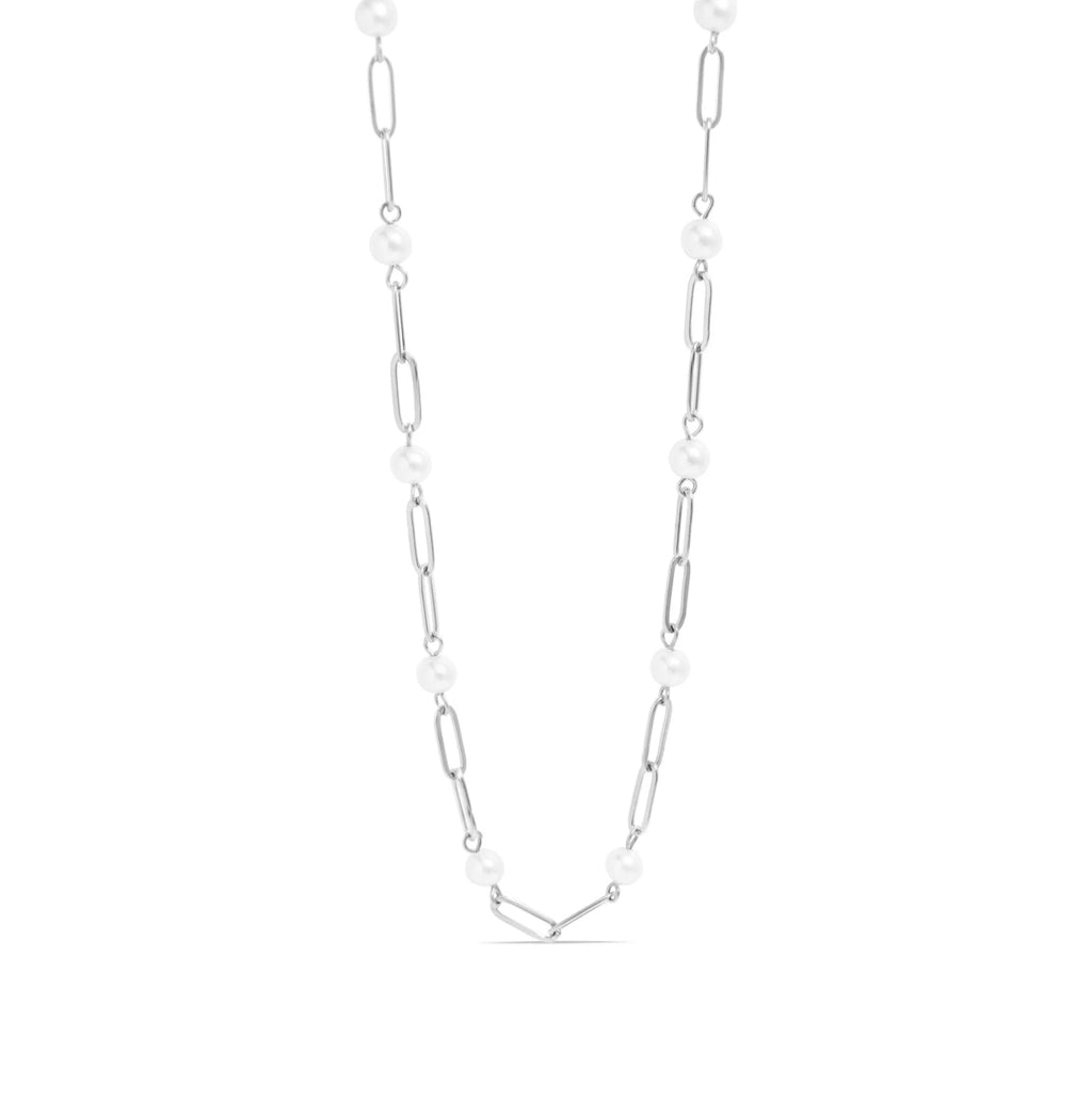 Paperclip & Pearls Necklace