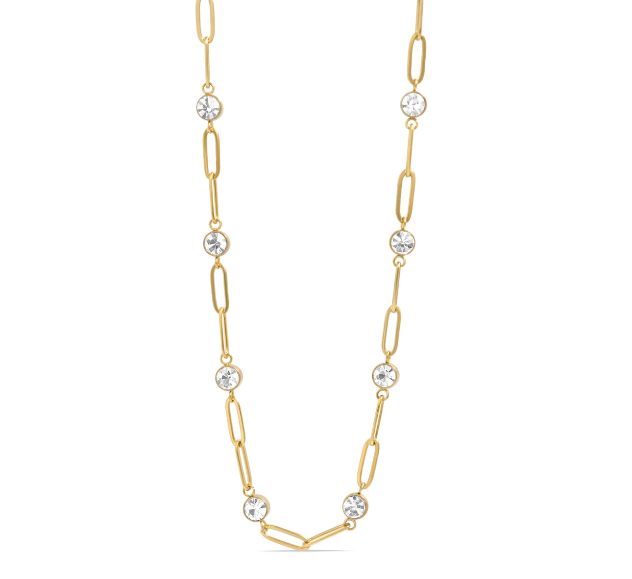 Paperclip & Diamonds Necklace