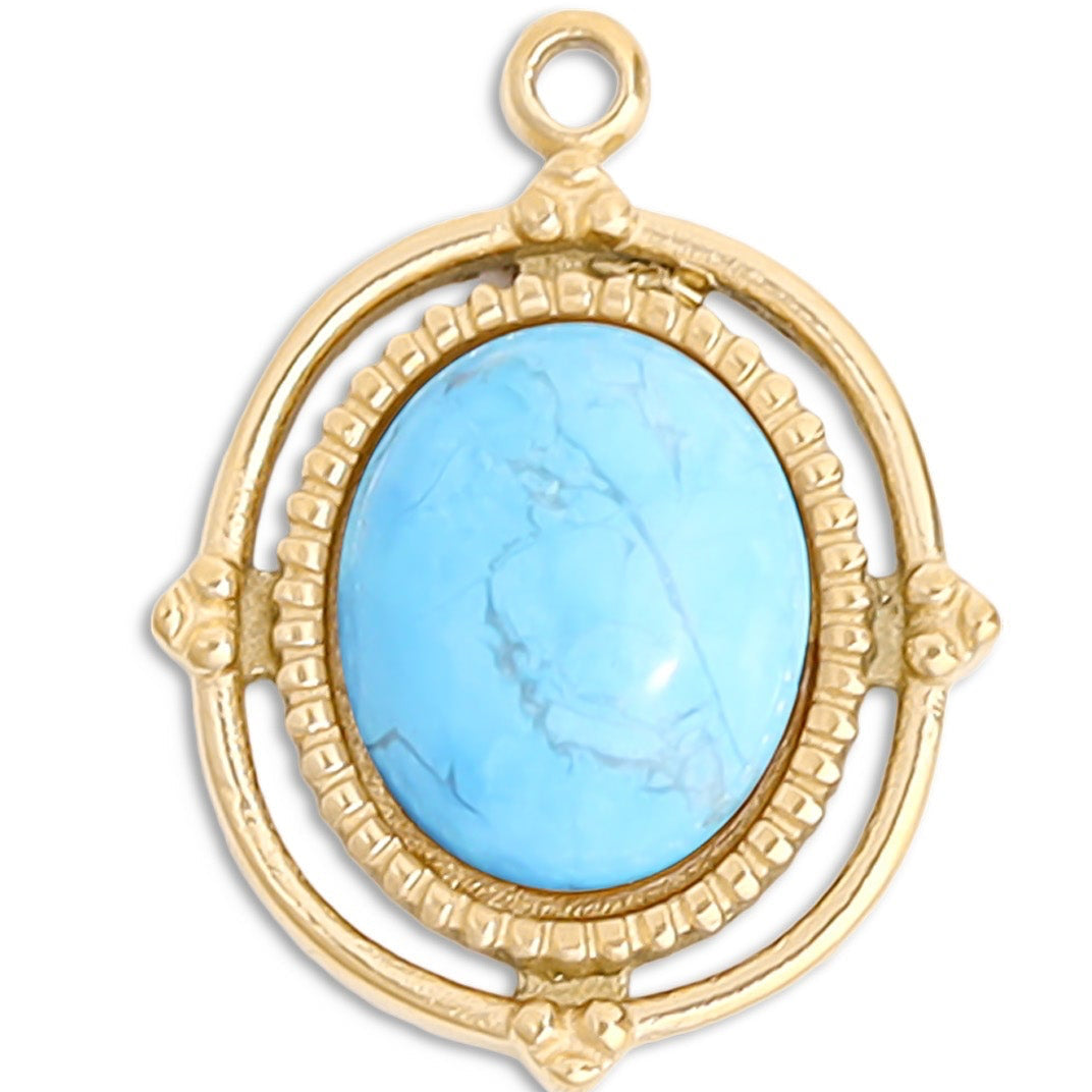 Oval Turquoise Stone Charm