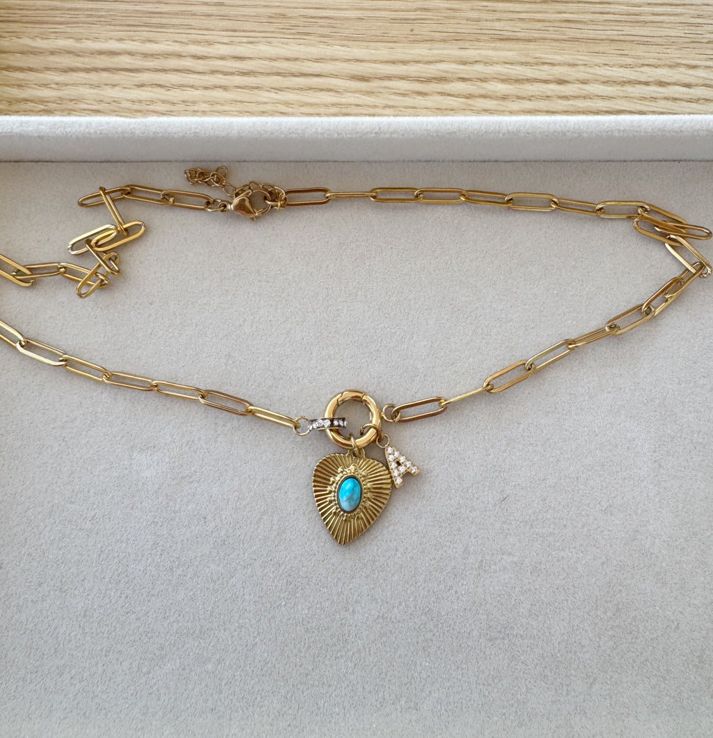 Sunburst Turquoise Stone Charm