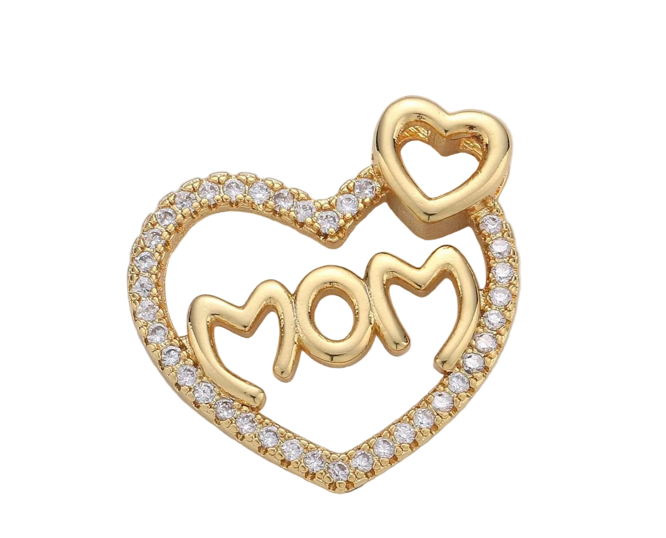 Diamond Mom Heart Charm